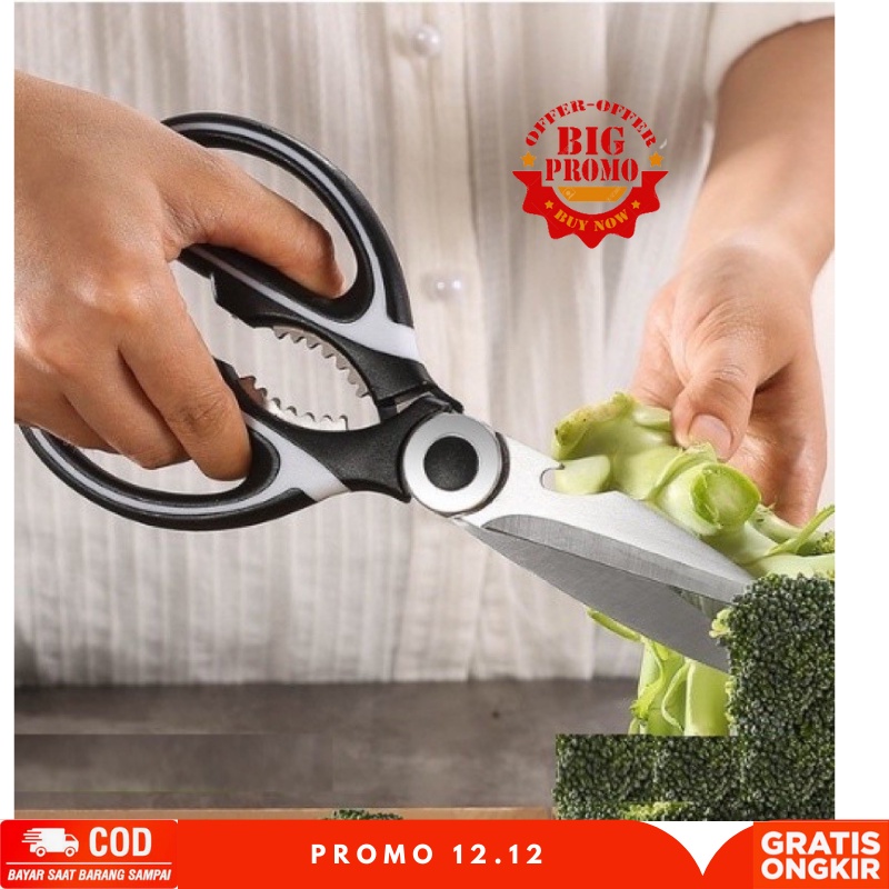 

Gunting Sayur Dapur Serbaguna Gunting Ikan Ayam Daging Pembuka Botol Stainless Steel Black Murah