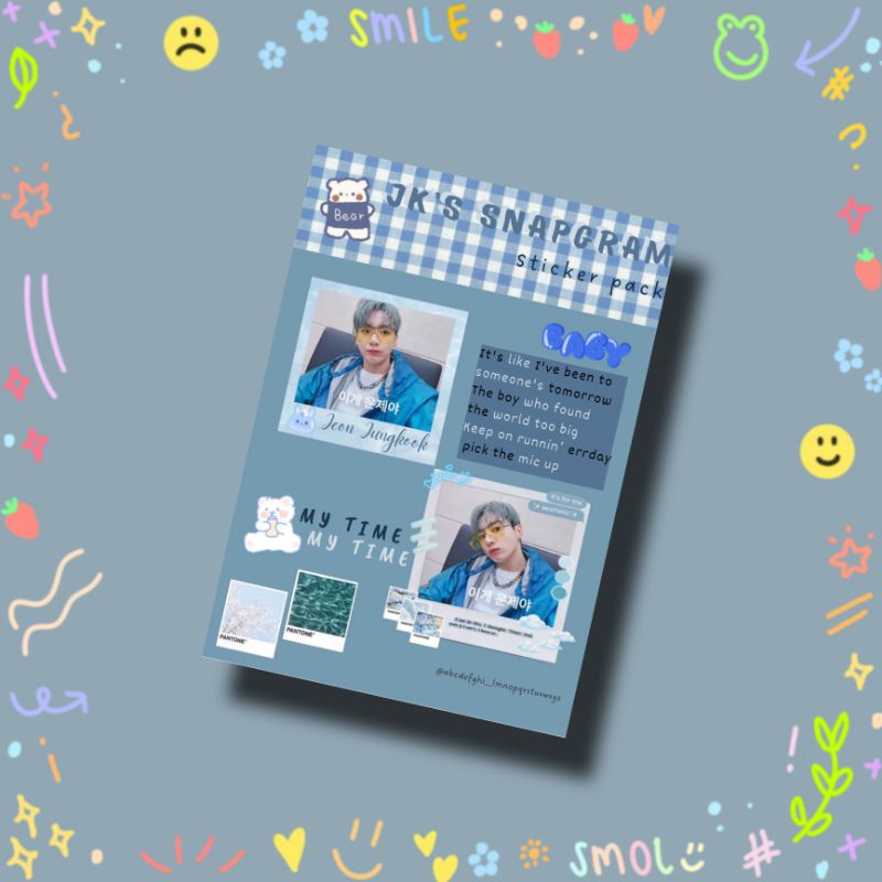 

[ready stock] DECO STICKER JEON JUNGKOOK BTS SNAPGRAM VER STIKER VINLY STICKER DEKORASI DAILY JOURNAL STIKER FANMADE