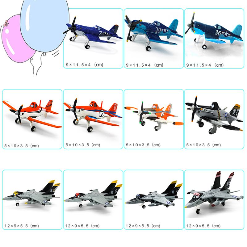 New 19 Styles Planes Diecast Metal Model Dusty Airplane Plane Fighter Gift Toy Can Slide