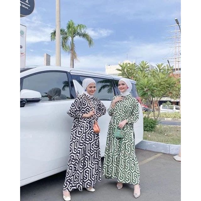 MIDI DRESS ZAHRA VIRAL | DRESS MIDI FENOMENAL ZR PRINT ORIGINAL BY EXTU | RAYON PREMIUM ARMOR | DASTER RAYON TWILL CRINCLE AIRFLOW | DASTER BUSUI MOTIF CITAYEM MURAH KEKINIAN