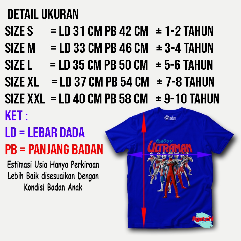 Baju Kaos Atasan Anak Laki-Laki Agatchi Motif Ultraman