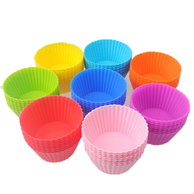 Hot Sale/Reusable Silicone Cake Cupcake Liner/Cetakan Kue Cupcake Muffin Berbentuk Bulat Alat Masak Dapur Rumah