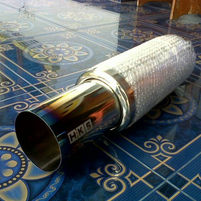 Knalpot mobil hks blue avanza ayla brio inova BONUS RESONATOR