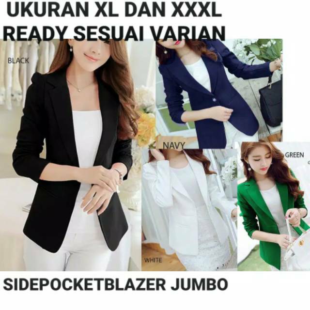 SIDE POCKET BLAZER XL / XXXL BLAZER FORMAL BERKERAH JUMBO BIGSIZE