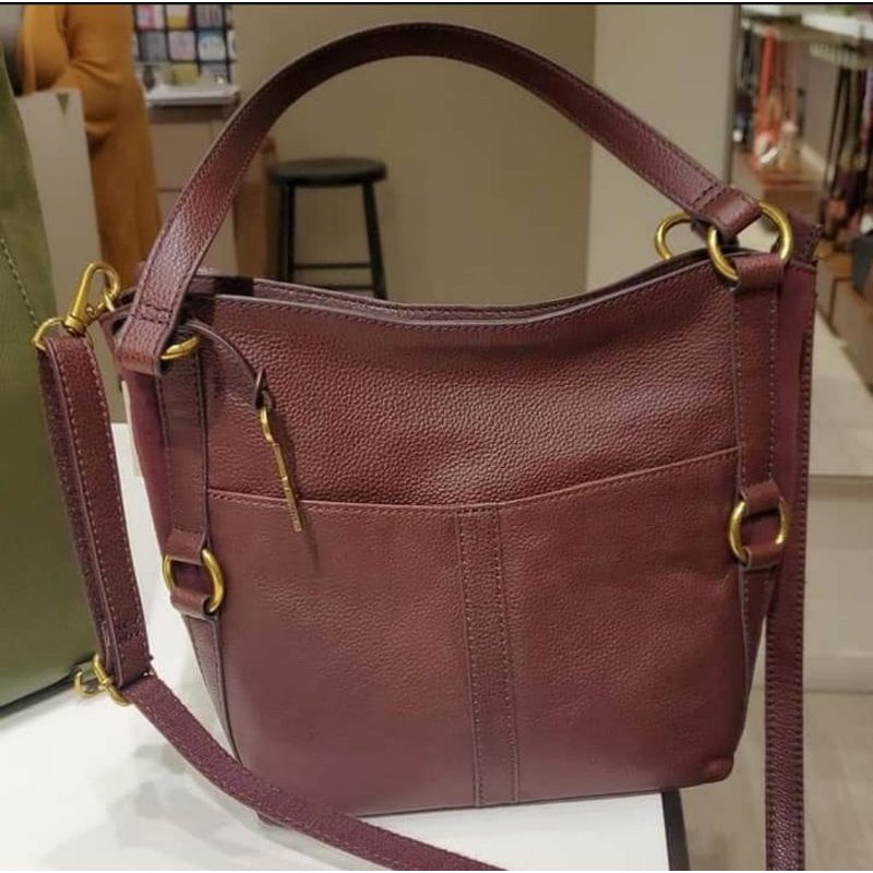 Fossil Sam Shopper Claret Red