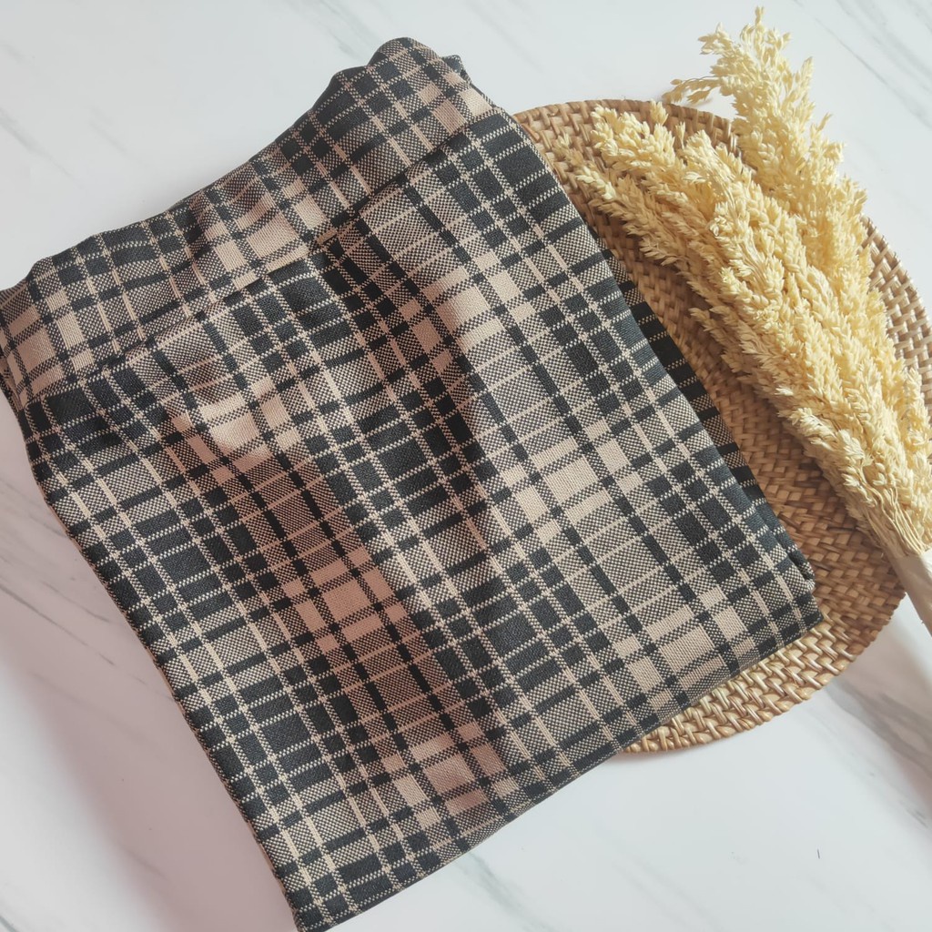 Rok Span Motif Kotk-Kotak Size M-XXL / Span Pensil Motif Tartan