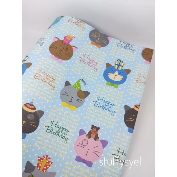 

Kertas Kado Happy Birthday Kertas Kado ULANG TAHUN Kertas Kado KUCING Sansan Wawa