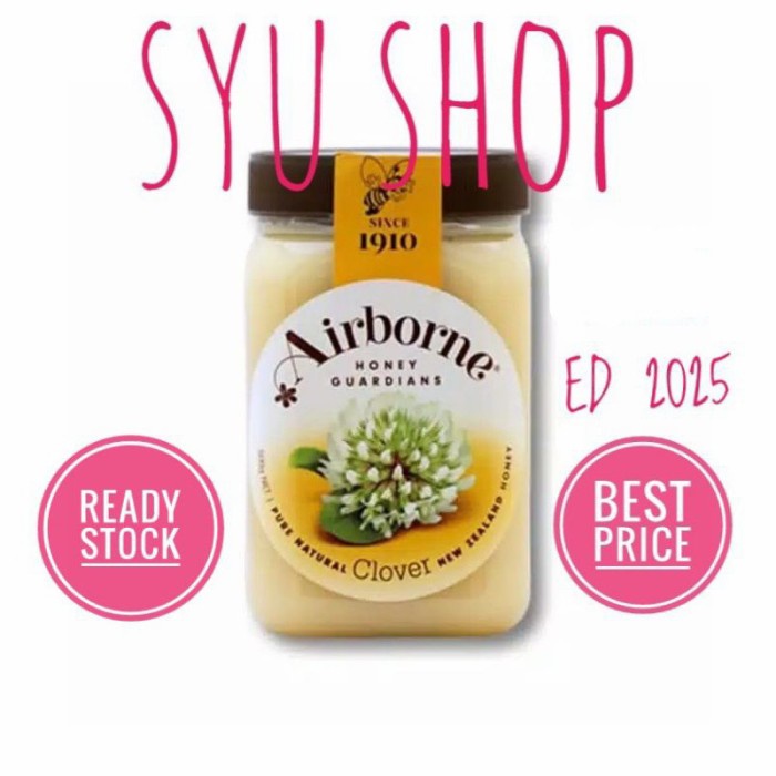 

Airborne Clover honey 500 gr madu new zealand