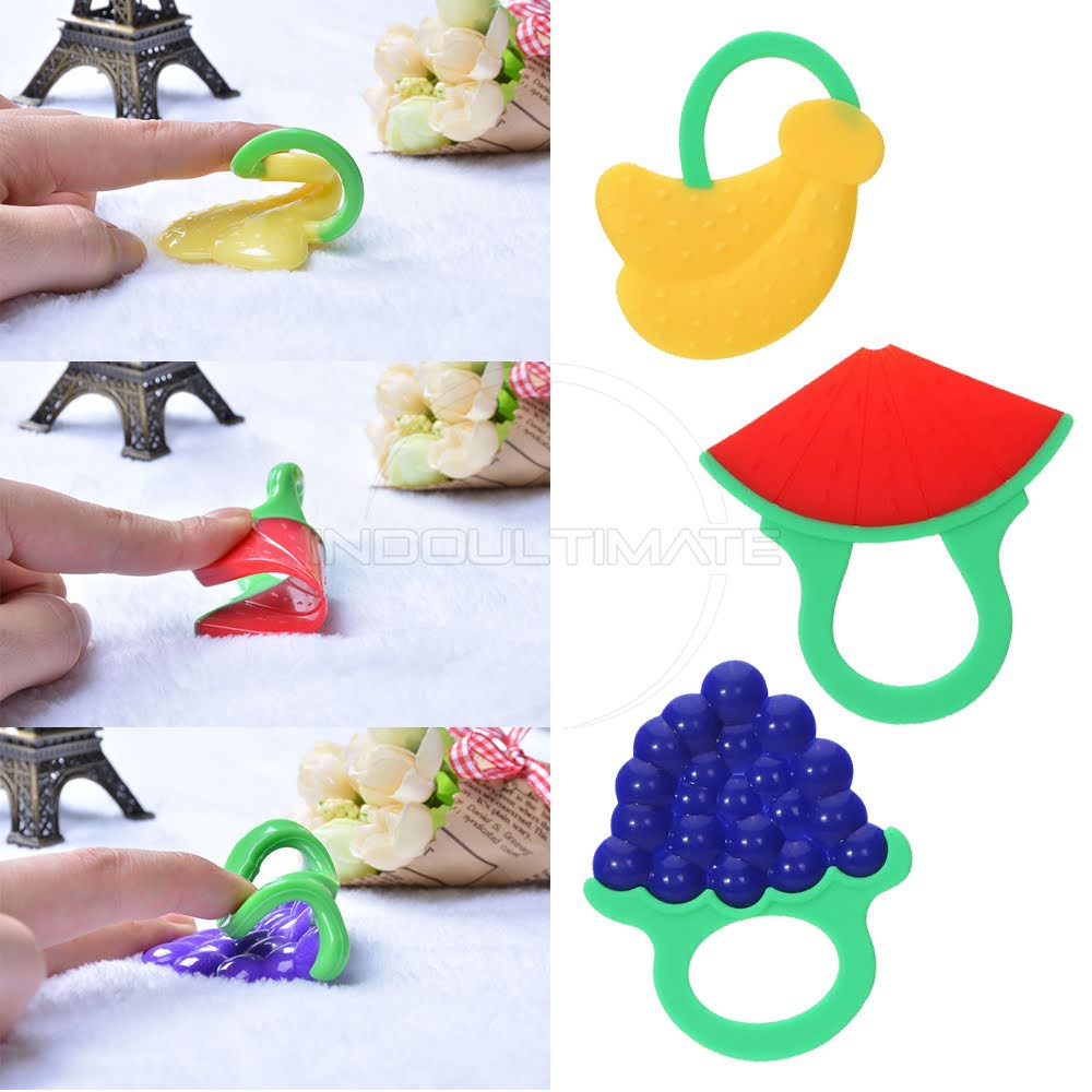 TO-C12 Teether Bayi buah Gigitan bayi Silicone Baby Teether Mainan Genggan Silicone Gigitan Bayi Bentuk Buah Mainan Bayi