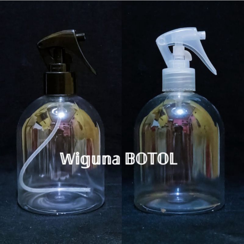 Botol Spray 500ml Pendek / Botol Triger 500ml Oval / Hs 500ml Clear Tutup Spray w