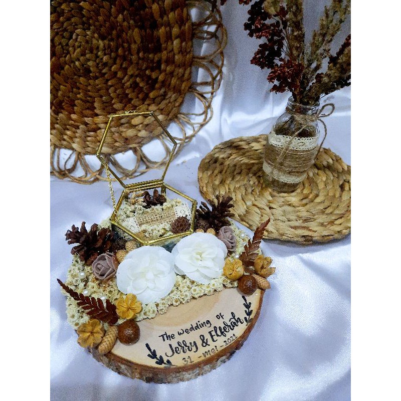 Ringbox Rustic Kotak cincin Terarrium Mahar Seserahan Rustic