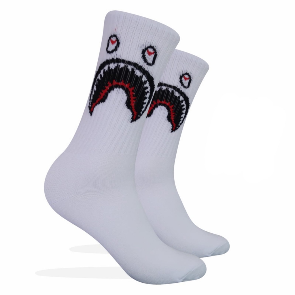 Kaos Kaki Motif Bape Putih ( M17 )