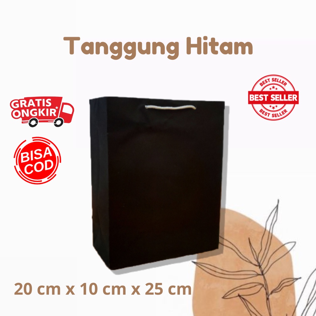 

Paper bag TANGGUNG HITAM 20 x 10 x 25 / paperbag murah