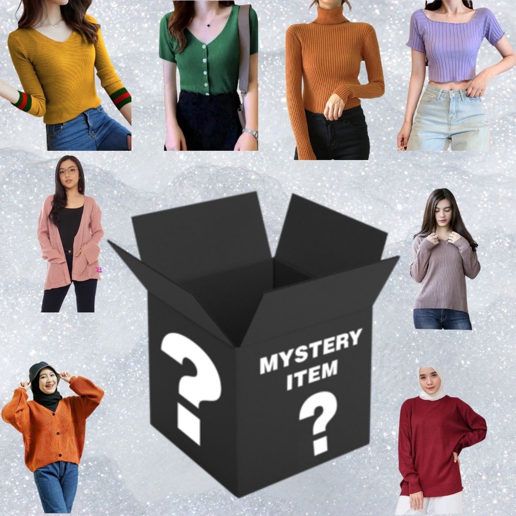 SALE - MYSTERY BOX CARDIGAN RAJUT WANITA - ATASAN RAJUT WANITA - SWEATER RAJUT - CROP RAJUT -TURTLENECK RAJUT