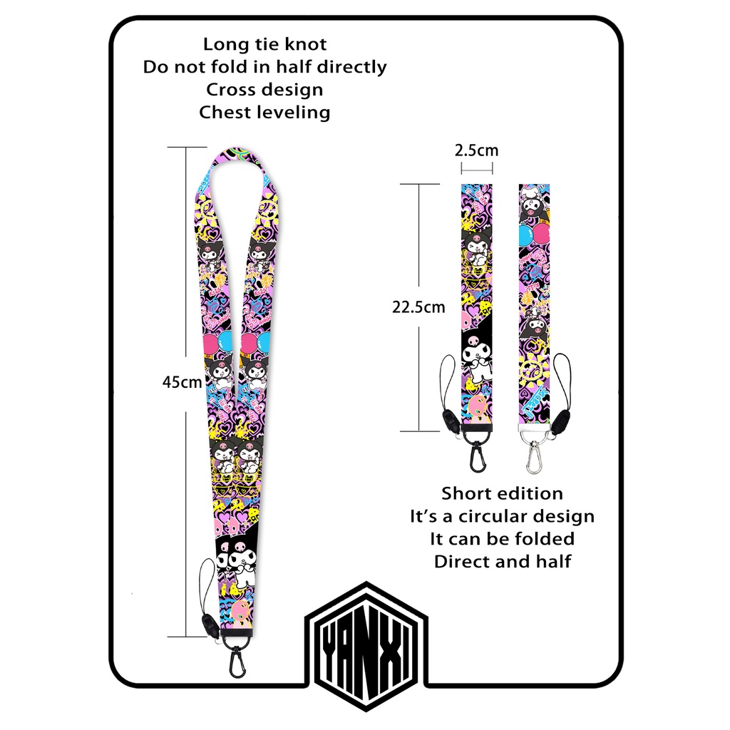 Tali lanyard Motif Kartun kuromi Untuk Gantungan Kunci / Handphone