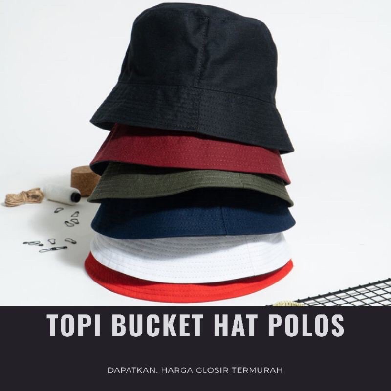 TOPI BUCKET POLOS PRIA WANITA