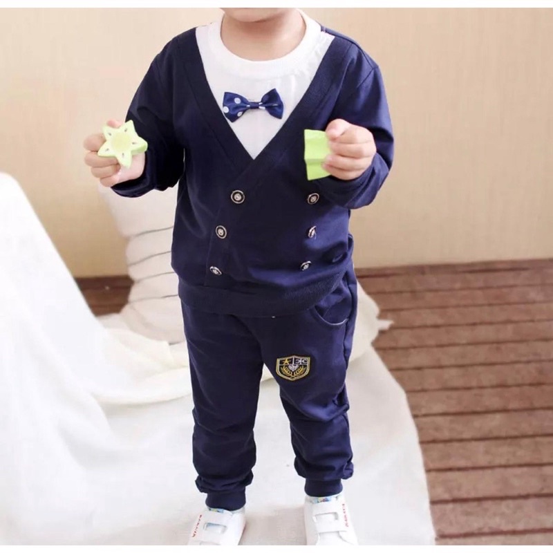 NEW SETALAN SWEATER KOREA CARDIGAN KASUAL BAYI ANAK UNISEX MOTIF KOREA PITA KANCING USAI 6 BULAN-5 TAHUN BAHAN BABYTERRY TERBARU TERLARIS/ SETALAN SWEATER KOREA CARDIGAN KASUAL BAYI ANAK LAKI-LAKI/ SETALAN SWEATER KOREA CARDIGAN KASUAL BAYI ANAK PEREMPUAN