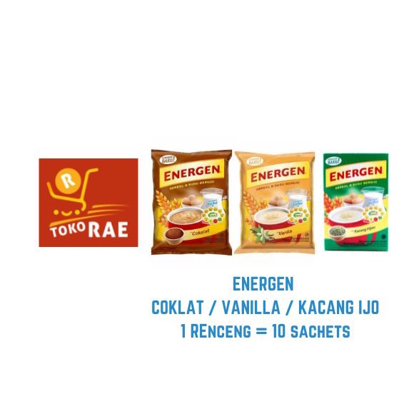 

ENERGEN Sereal Cokelat / Vanilla / Kacang Ijo (10pcs x 29gram)