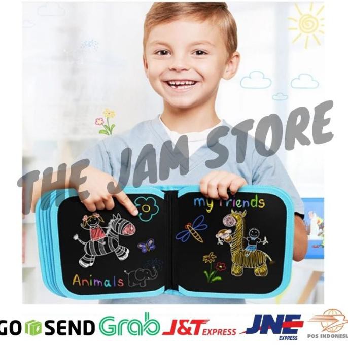 MAINAN EDUKASI ANAK 6 TAHUN LAKI LAKI PAUD TK REUSABLE DOODLE HIJAU