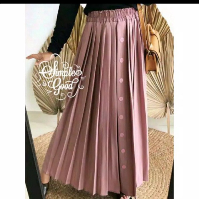 ROK / ROK EXTRA PANJANG / ROK WANITA TINGGI / ROK MURAH / COD-Pink