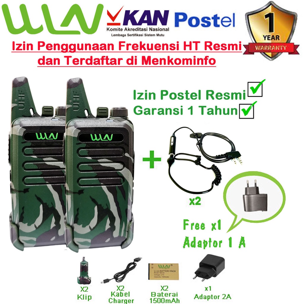 PAKET FBI HT WINLAN WLN KD-C1 LORENG (ARMY, ABU,HIJAU,COKLAT,PUTIH) TANPA DESKTOP / TANPA CHARGER DUDUK