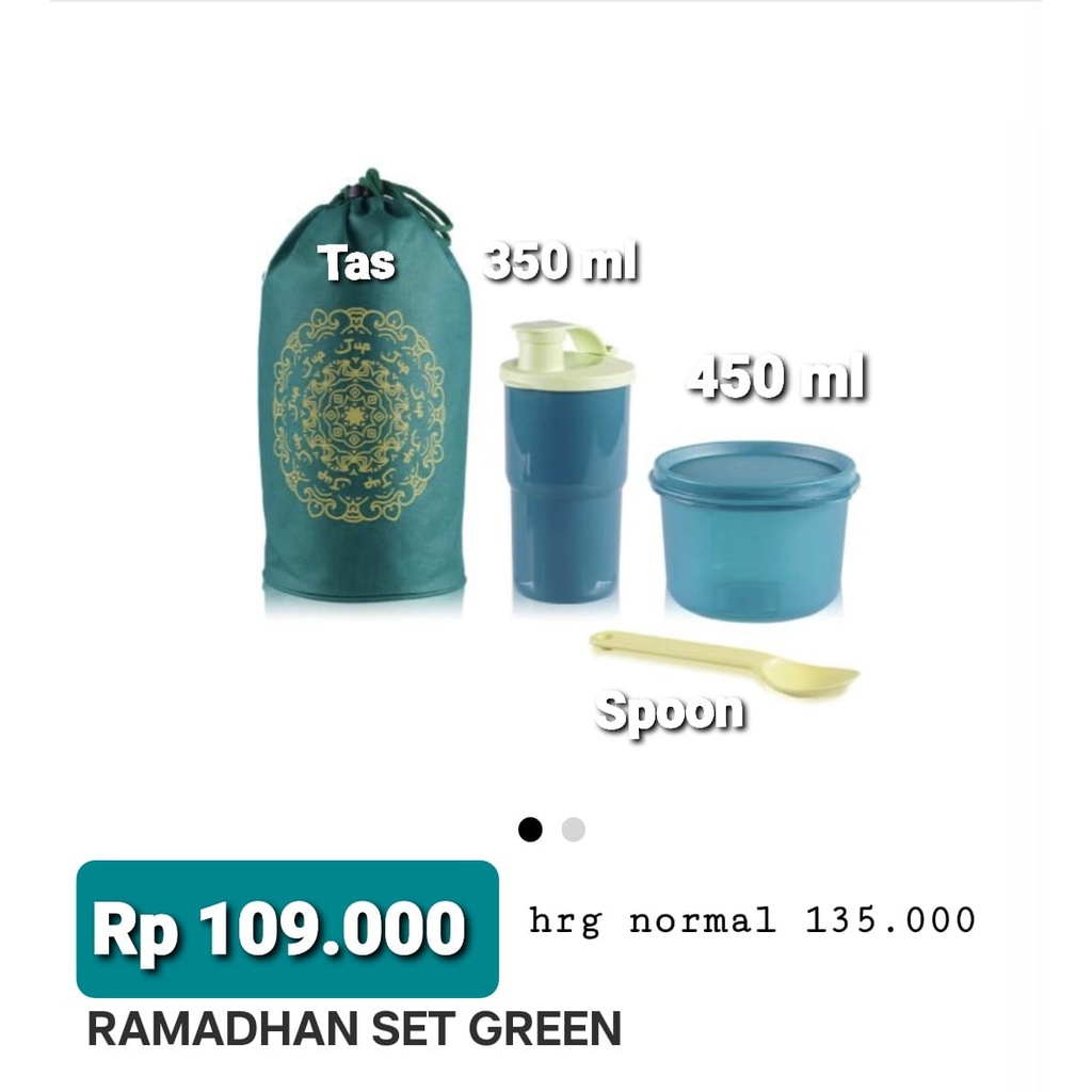 PROMO TUPPERWARE  Ramadhan Set Maroon / Green Tupperware
