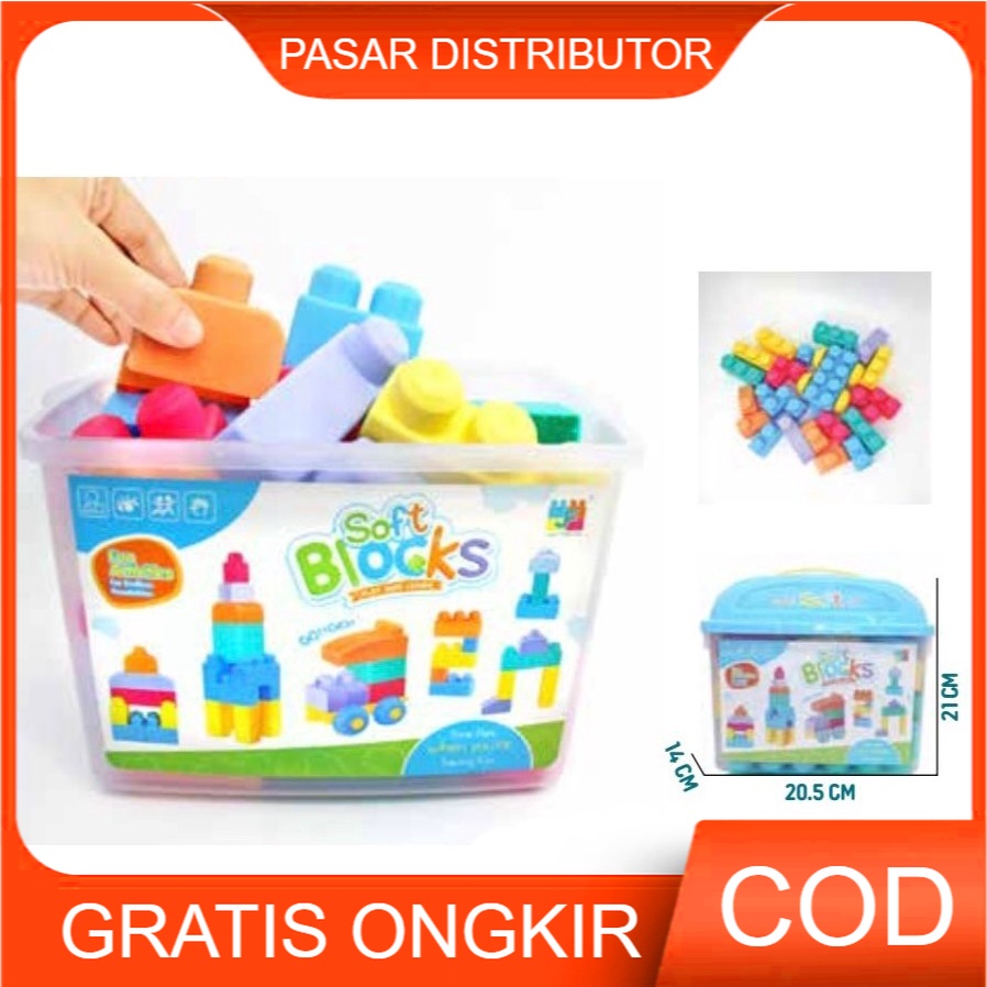 Mainan Anak SOFT BLOCKS BESAR ISI 29PCS Balok Susun Anak Balok Besar