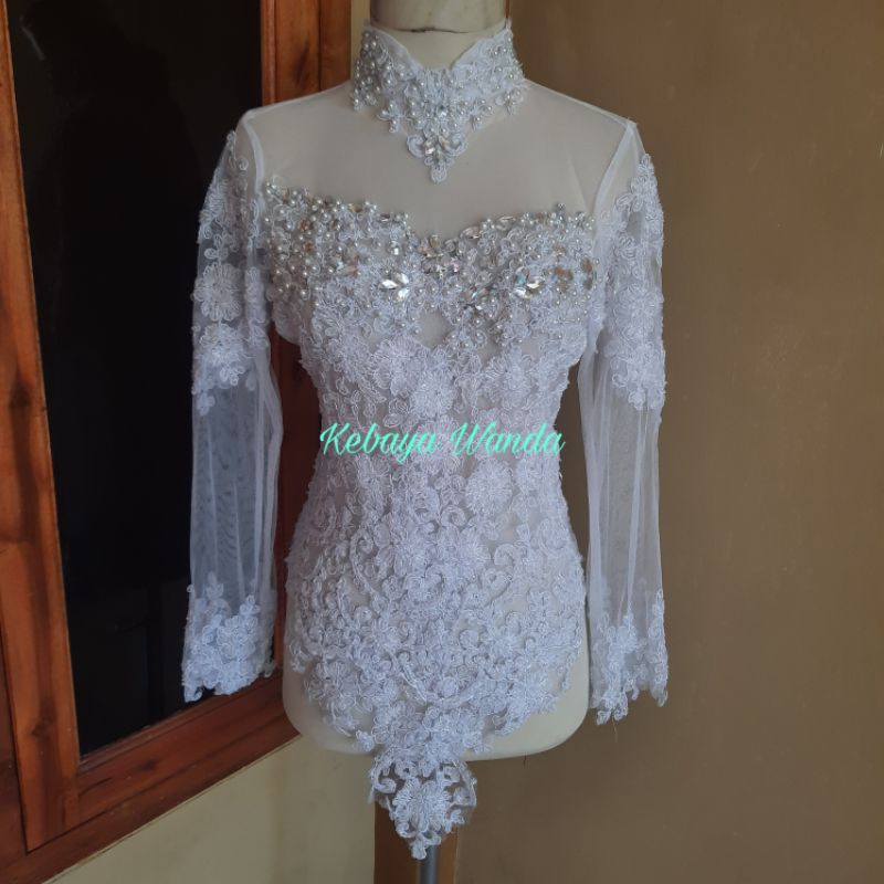 Kebaya Atasan Full Payet / Kebaya Akad / Kebaya Pengantin / Kebaya Pagar Ayu / Kebaya Wisuda