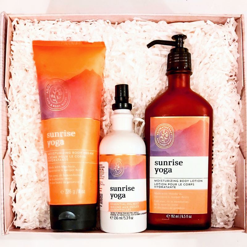 BBW AROMATHERAPHY SUNRISE YOGA GIFT SET PAKET BATH &amp; BODY WORKS