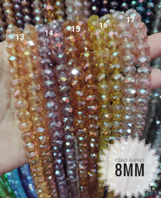 Ceko bapao /Kristal bapao 8mm warna biasa