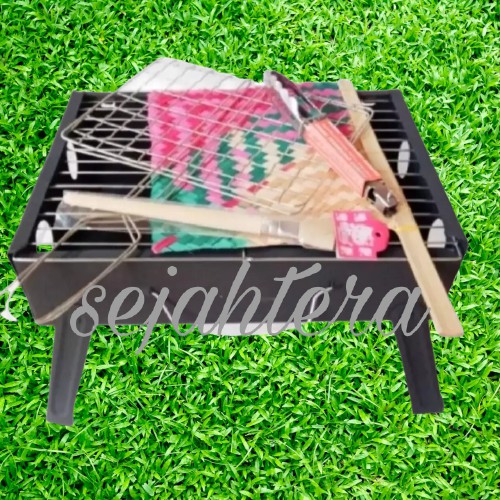 PAKET PEMANGGANG SERBA GUNA PANGGANGAN PORTABL BERBEQUE GRILL DENGAN MENGGUNAKAN BAHAN BAKAR ARANG.