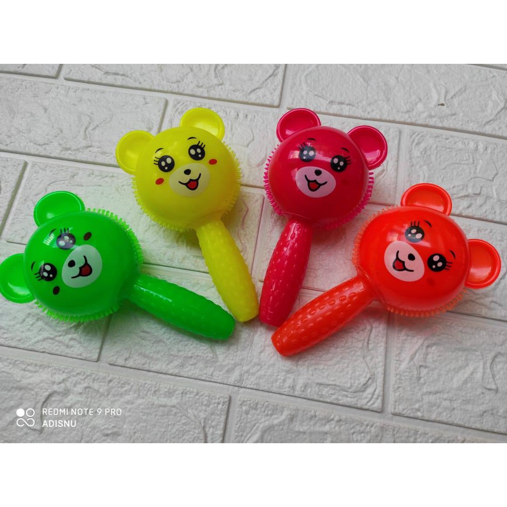 Rattle Mainan Bayi dan Anak Karet Rubber Hand Stick Bunyi &quot;TOET&quot; Nyala Lampu