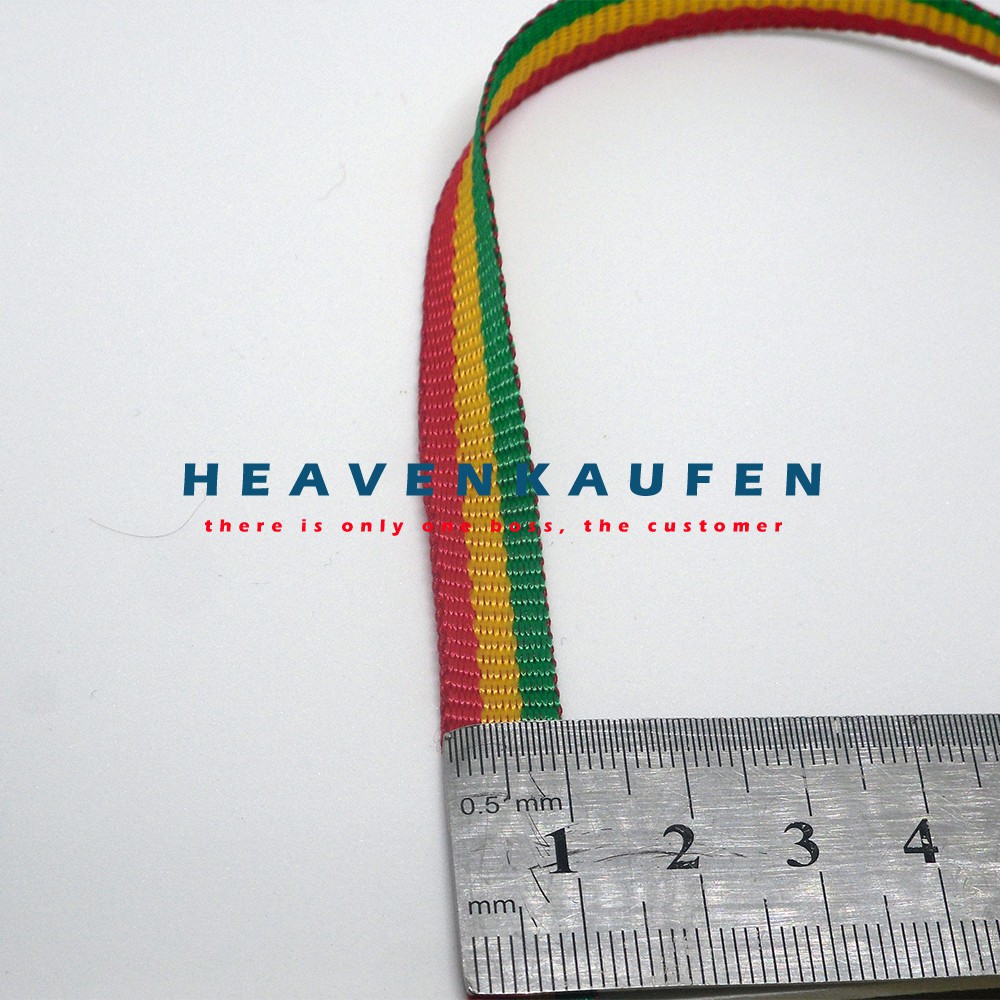 Tali Gelang/Lanyard Warna Rasta Meteran Lebar 1 cm