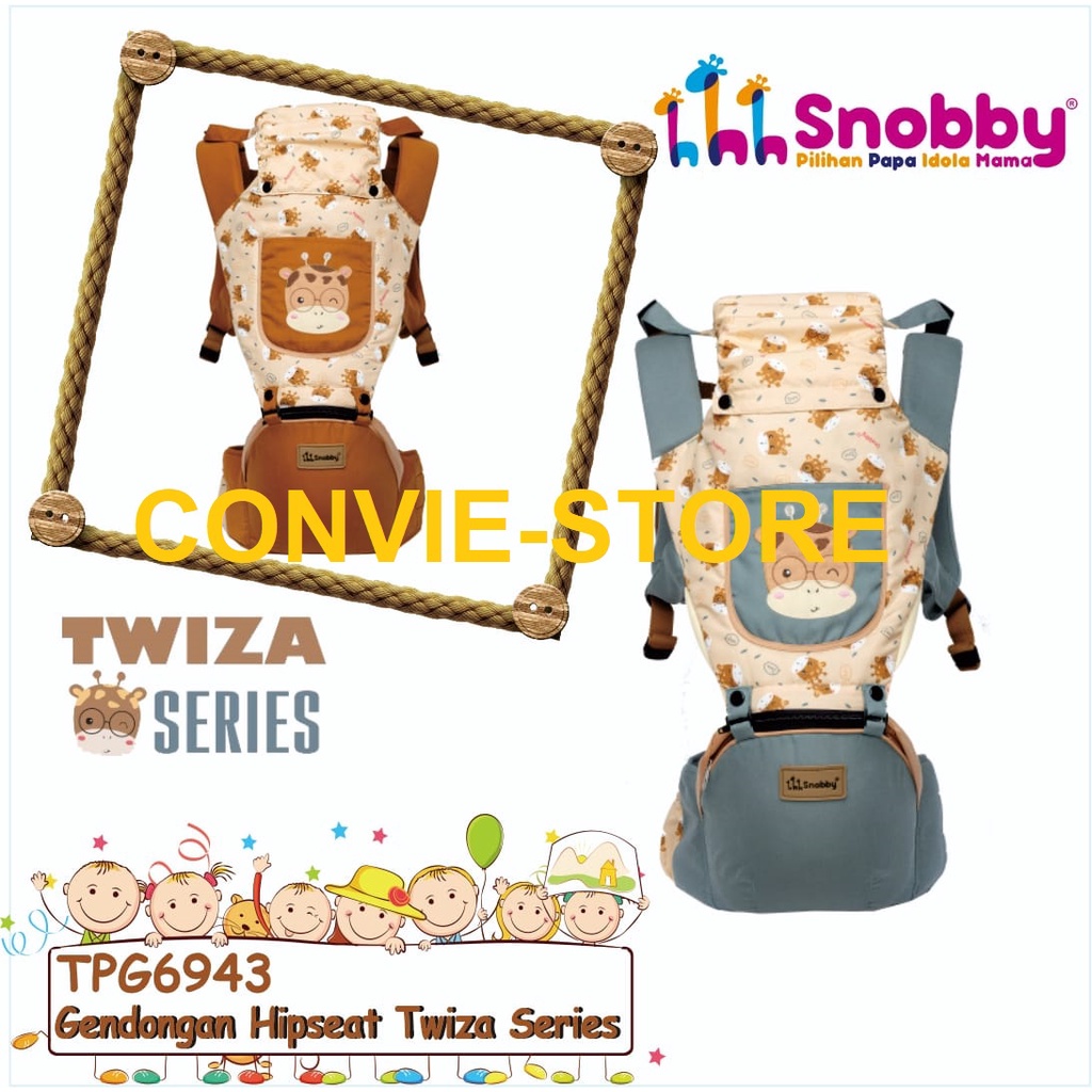 Snobby Gendongan Bayi Hipseat 6 Posisi + Saku Bordir Twiza Series - TPG 6943