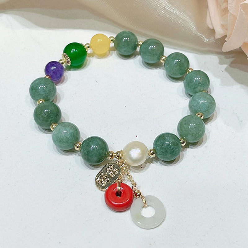 Gelang Giok Chalcedony Gaya Vintage Untuk Wanita