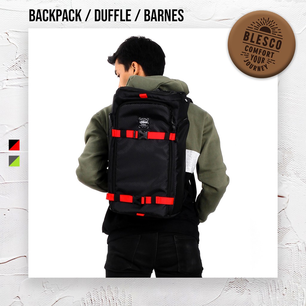 Tas Ransel Duffle / Blesco Barnes Black / Cargo Duffle Bag / Tas Anti Bau / Tas Bola Basket