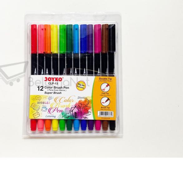 

PALING HOT!! (gtg-764) Color Brush Pen | Pen Kuas 12 warna Joyko CLP-13 (Set Brush Pen + Color Pen)