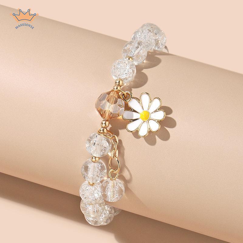 COD⭐Gelang Rumbai Bunga Daisy Kristal Korea Wanita Gadis Gelang Perhiasan Aksesoris MK