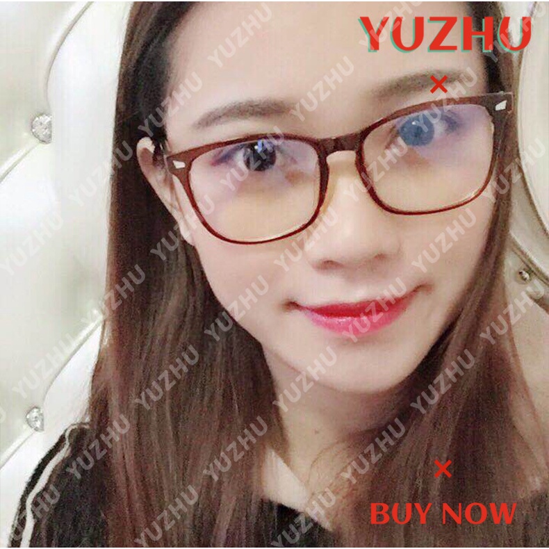 (YUZHU) Bayar di Tempat Korean Design Square Anti Radiasi Kacamata Transport Lensa Eyeglasses Women/Men