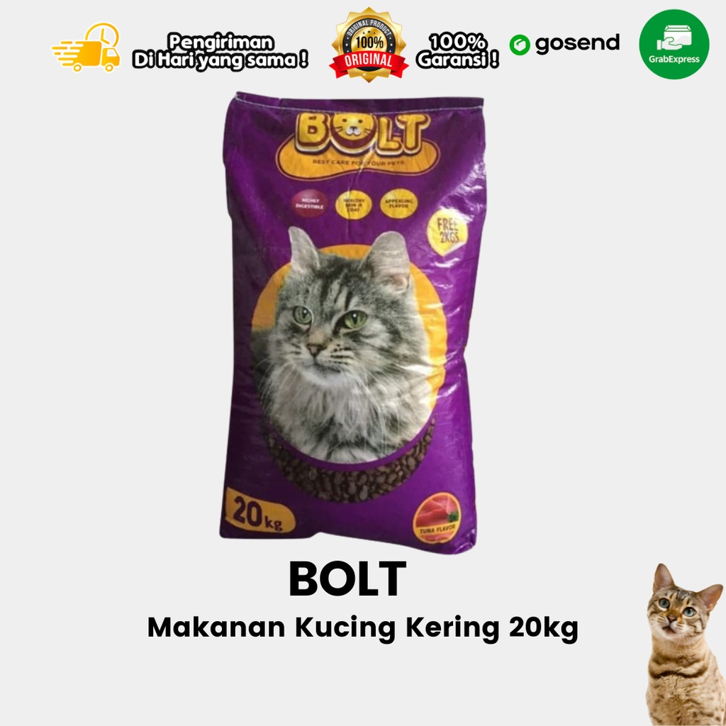 Makanan Kucing Kering Dry Food Bolt 20Kg