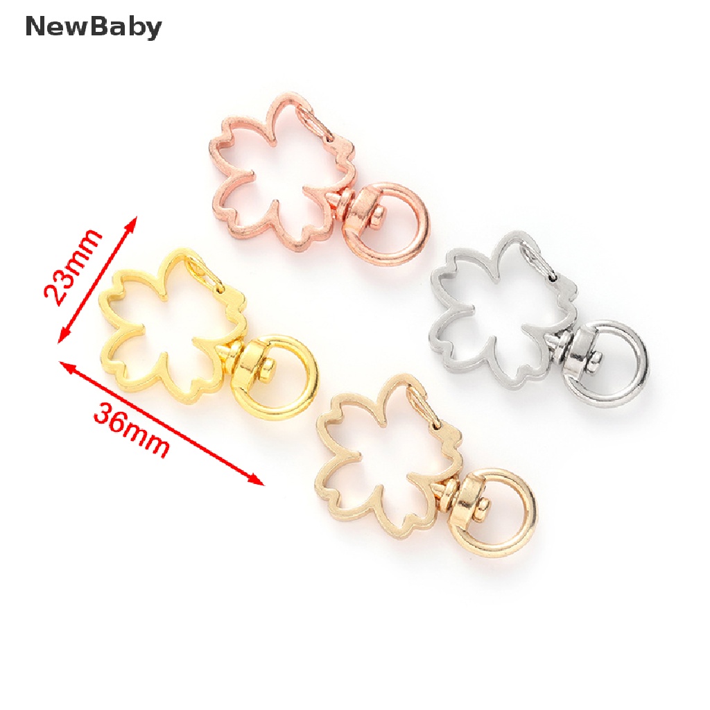 Newbaby 10pcs Gantungan Kunci Bentuk Bunga Sakura Hollow DIY