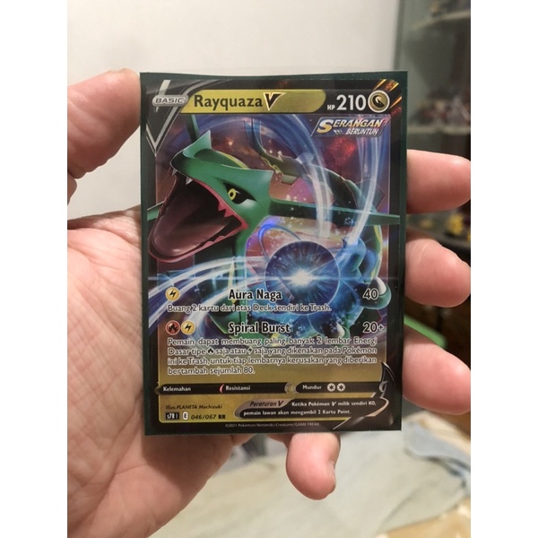 Kartu Pokemon TCG Rayquaza V RR s7R Arus Langit Biru Original Indonesia Naga Hijau Dragon Legend