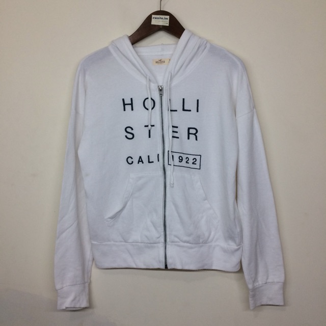 Sweater Zipper Hoodie Hollister Size S Putih