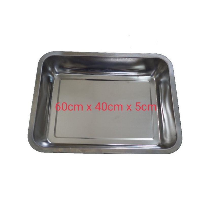 nampan stainless 60 x 40 / nampan baki stainless persegi 60cm x 40cm