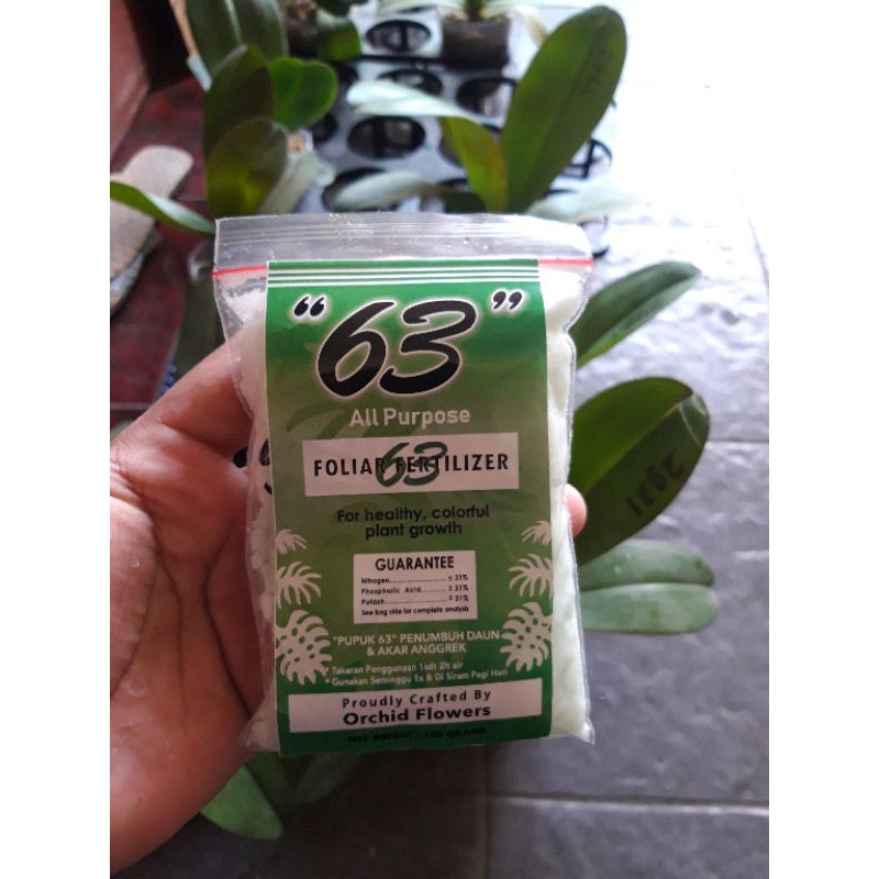 Pupuk Anggrek Cepat Berbunga Terbaik Gaviota 63 Fertilizer 100 gram untuk Daun dan Akar