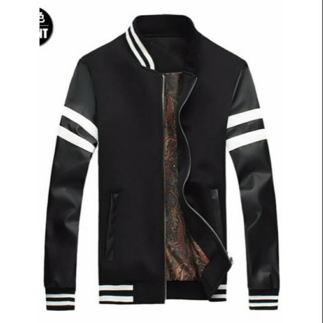 Jaket varsity black white for man baseball
