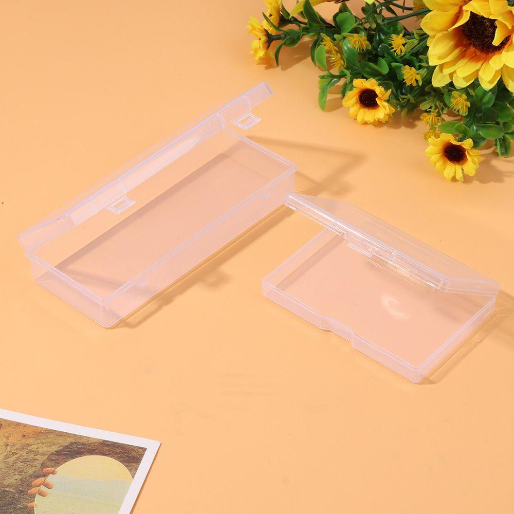 R-FLOWER Storage Box Square Bening/ Hitam Klip Kotak Penyimpanan Pil Plastik Bekal