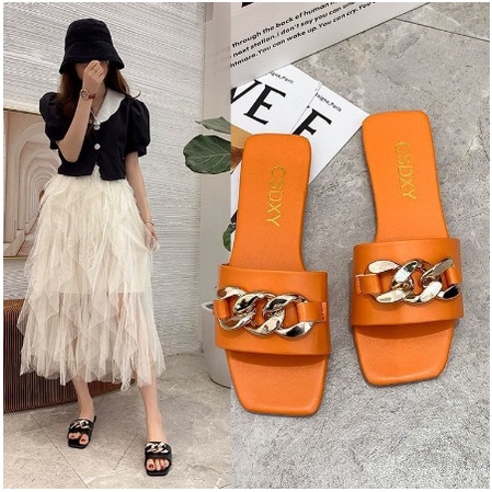 sandal santaicewek murah kekinian sandal karet korea import 555 sandal rantai