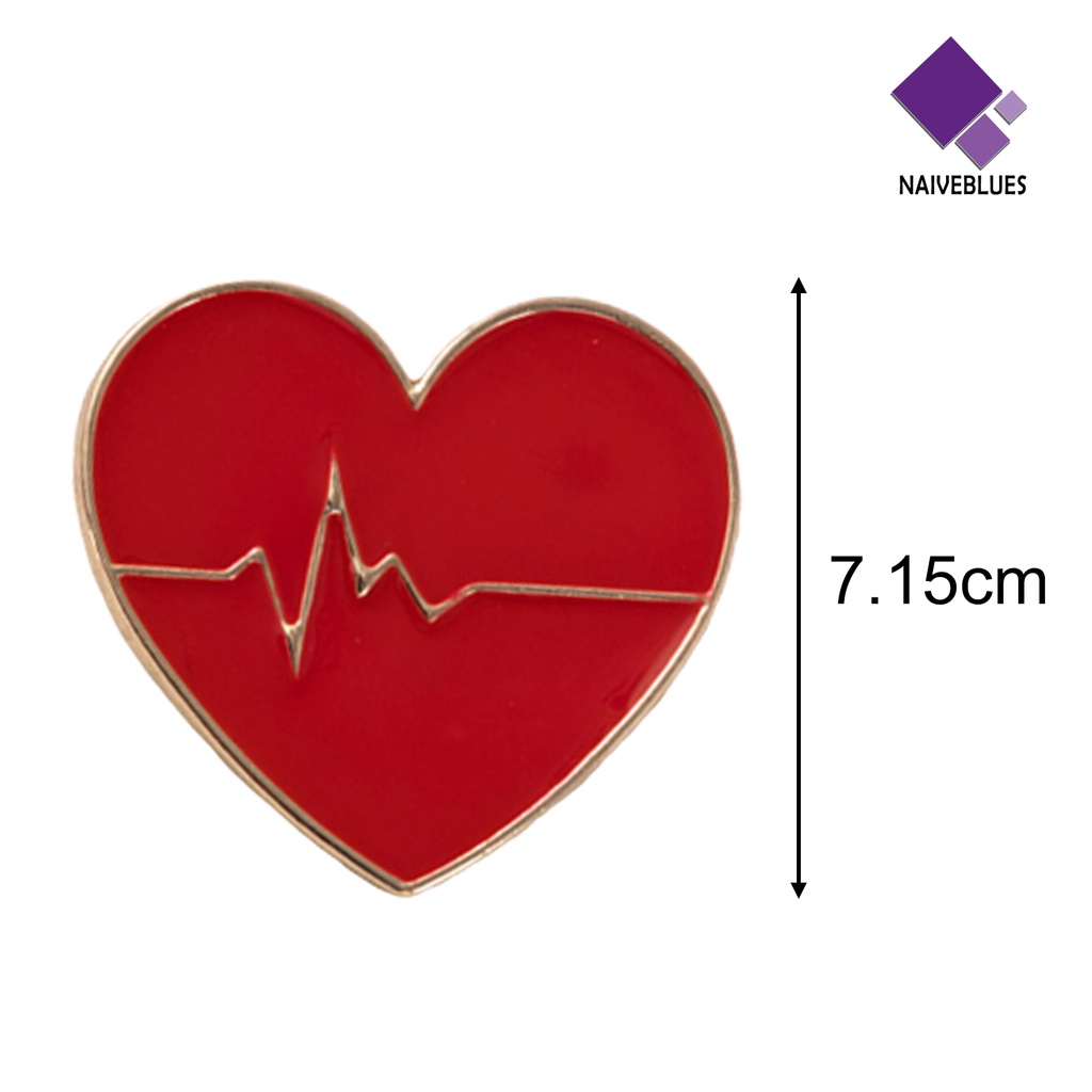 Bros Pin Bentuk Kartun Hati Untuk Dekorasi Tas Pakaian Pria