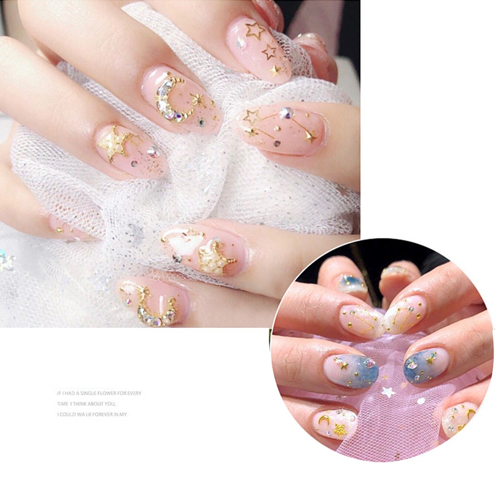 Providence Stiker Kuku Bahan Tembagasequinpayet Model Bulanbintang Untuk Dekorasi Nail Art